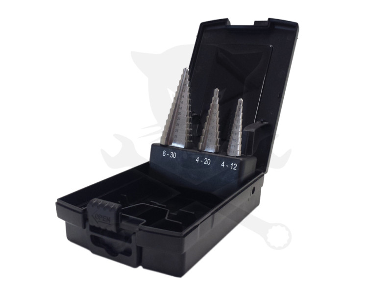 Lemezfúró, lépcsős - készletben 3 db-os HSS-G 4-12/4-20/6-30 - Labor