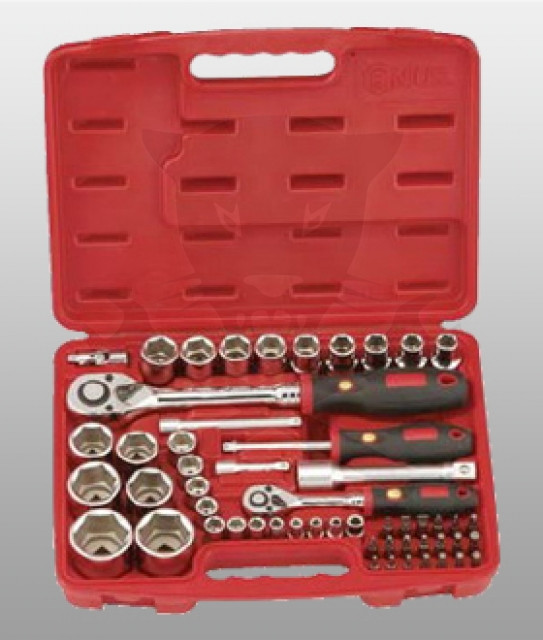 Dugókulcs készlet 1/4" - 1/2" 5-32 mm 54 db-os 6 lapú Genius
