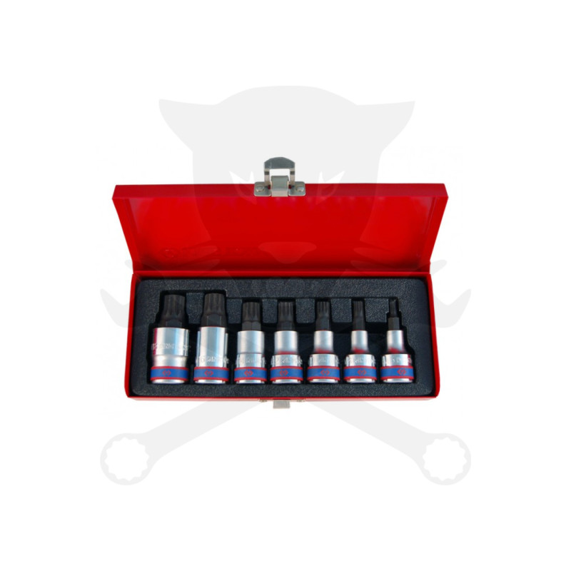 Rátűzőkulcs - crowa+bit készlet 1/2" XZN M6-M18 7 db-os