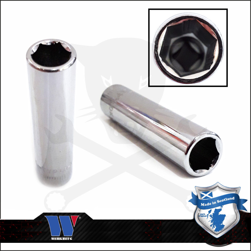 Lok-Typ Dugókulcs - crowafej 1/4" 11 mm 6 lap hosszú - Welzh
