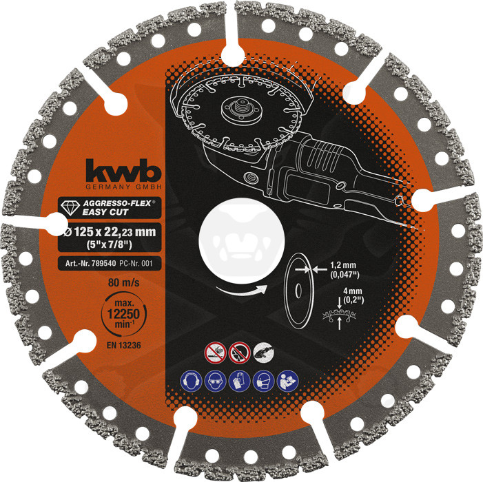 Vágókorong 125 mm Gyémánttárcsa, univerzális - KWB