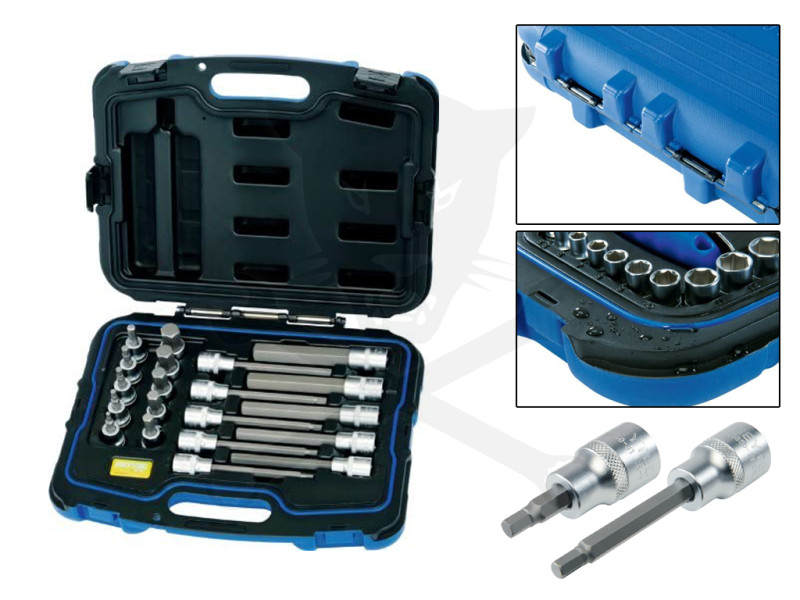 Rátűzőkulcs 20 db-os készlet imbusz 1/2" 4-19 mm Heytec