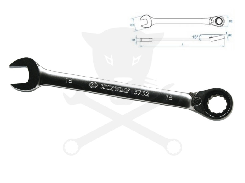 Csillag-villás racsnis 15 mm-es irányv. KingTony