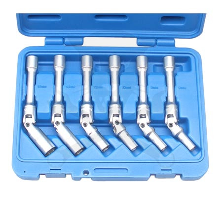 Izzító gyertyaszerelő készlet 3/8" csuklós 6 db-os 150 mm-es BGS