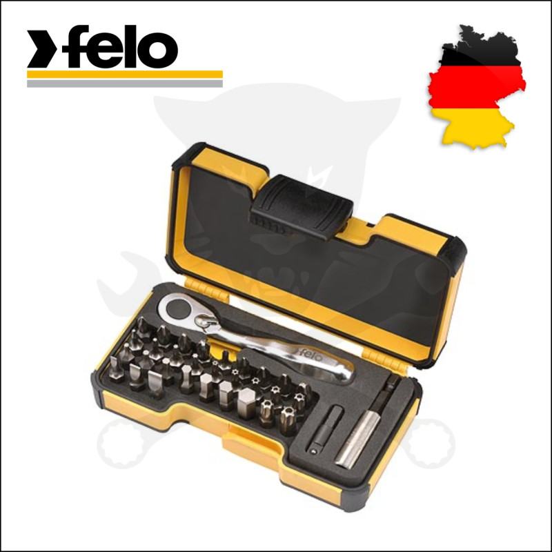 Bit készlet racsnis hajtószárral, 33 részes XS - Felo