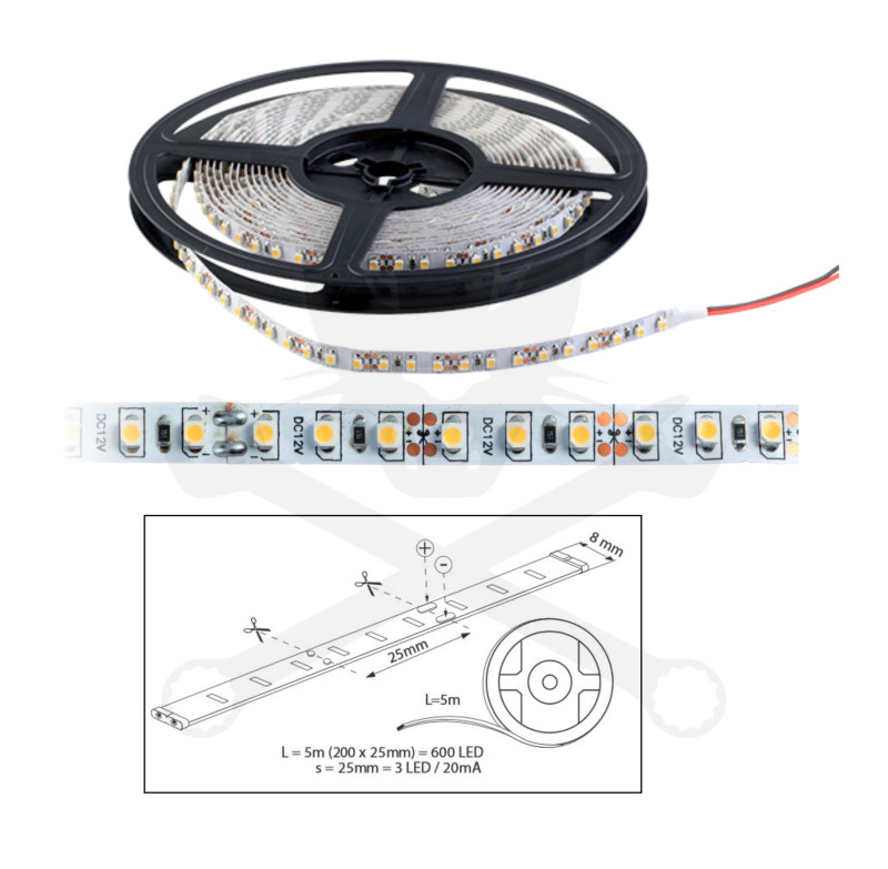 Szalag LED 3528 beltéri 120 db/m - 3000K -  ELMARK
