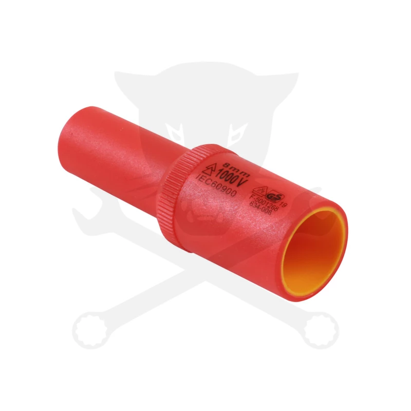Dugókulcs VDE 1000 V Szigetelt/Hibrid hosszú, mágneses 3/8"  8 mm