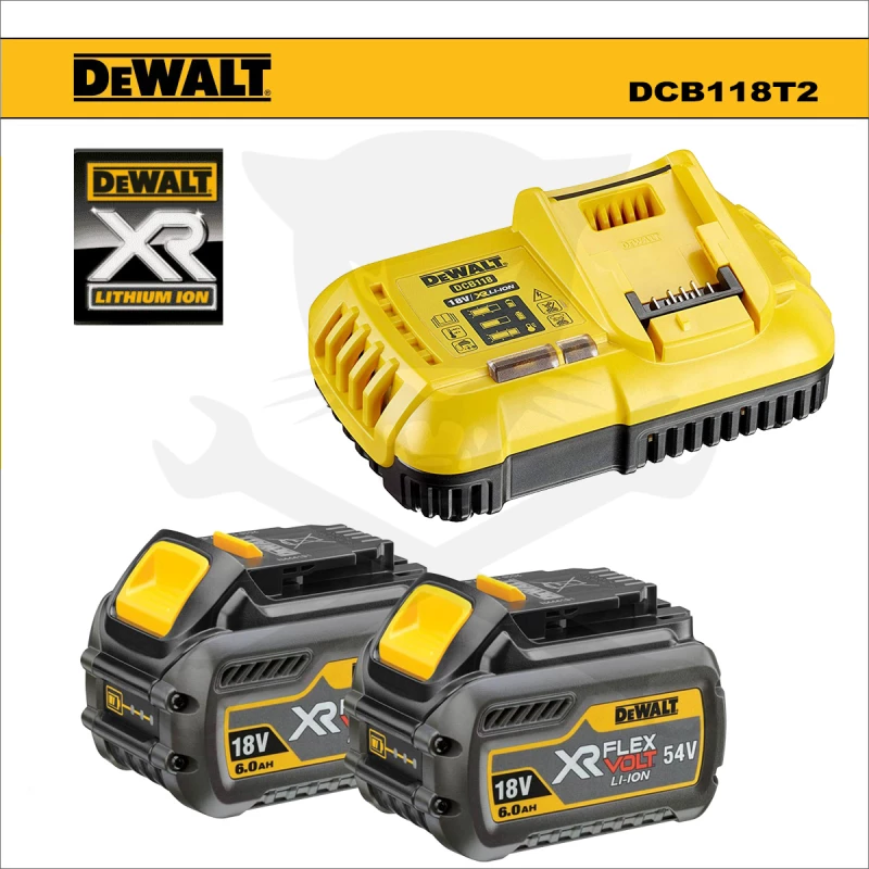 Akkumulátor szett töltővel - 18V 6.0Ah 2db akku - DeWalt