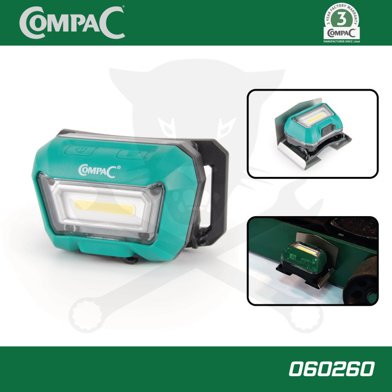 Szerelőlámpa - Krokodilhoz akkus USB okos LED lámpa+szenzor COMPAC CSL