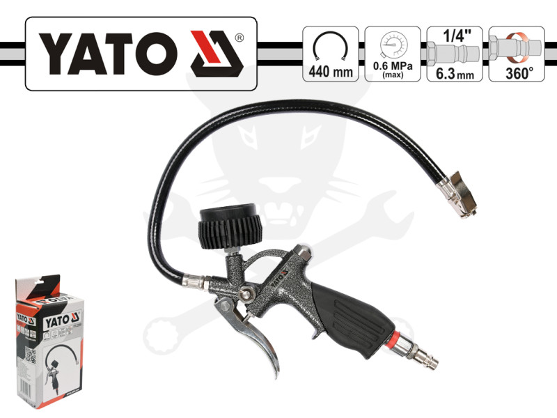 Gumiabroncs nyomásmérő - kerékfúvató 0-10 bar Yato