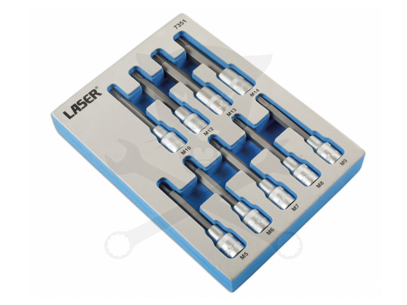 Rátűzőkulcs készlet 1/2" Ribe lyukas 9 db-os M5 - M14 x 110 mm