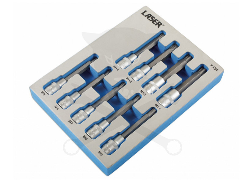 Rátűzőkulcs készlet 1/2" Ribe lyukas 9 db-os M5 - M14 x 110 mm