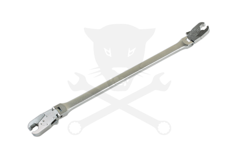 Fékcsőkulcs racsnis, kétoldali csuklós, extra hosszú 10 x 11 mm -Laser