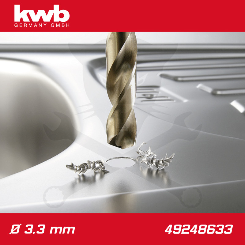 Csigafúró  3,3 mm HSS-G Co5 DIN 338 Twist, profi - KWB