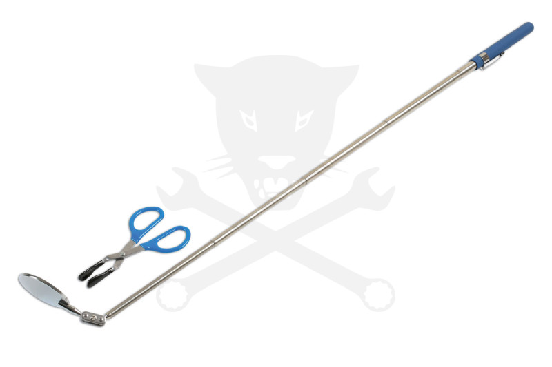 Speciális fogó járműizzók ki- és beszerelésére + teleszkóp tükör készlet