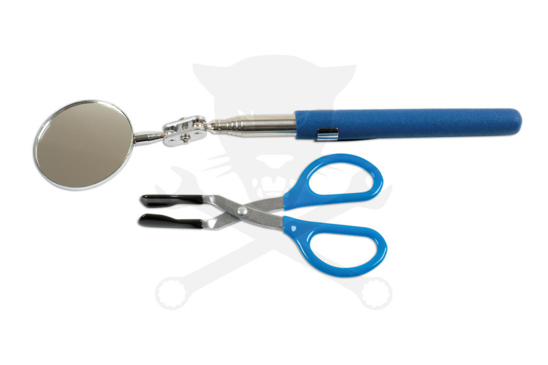 Speciális fogó járműizzók ki- és beszerelésére + teleszkóp tükör készlet