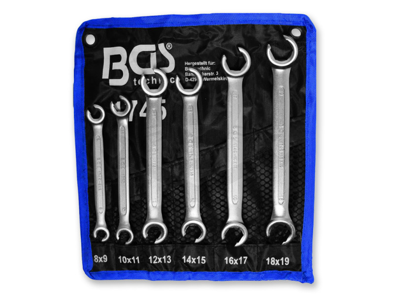 Fékcsőkulcs készlet 6 db-os 8-19 mm BGS