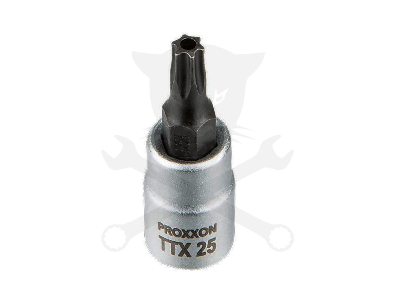 Rátűzőkulcs - crowa+bit 1/4" torx, furatos T25 Proxxon