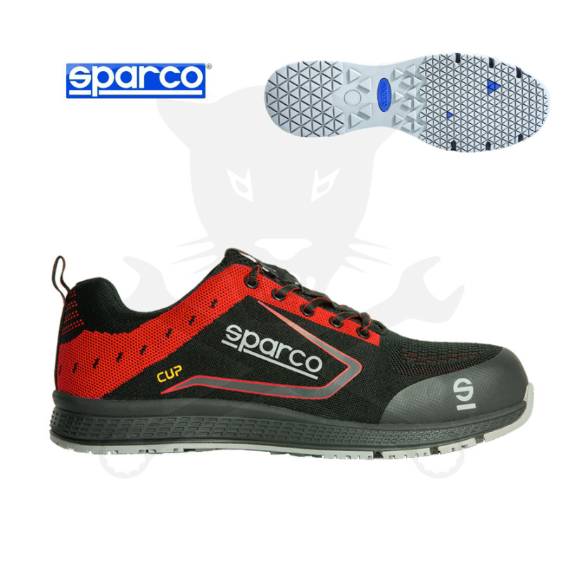 Munkavédelmi cipő SPARCO - Cup S1P fekete-piros 46-os