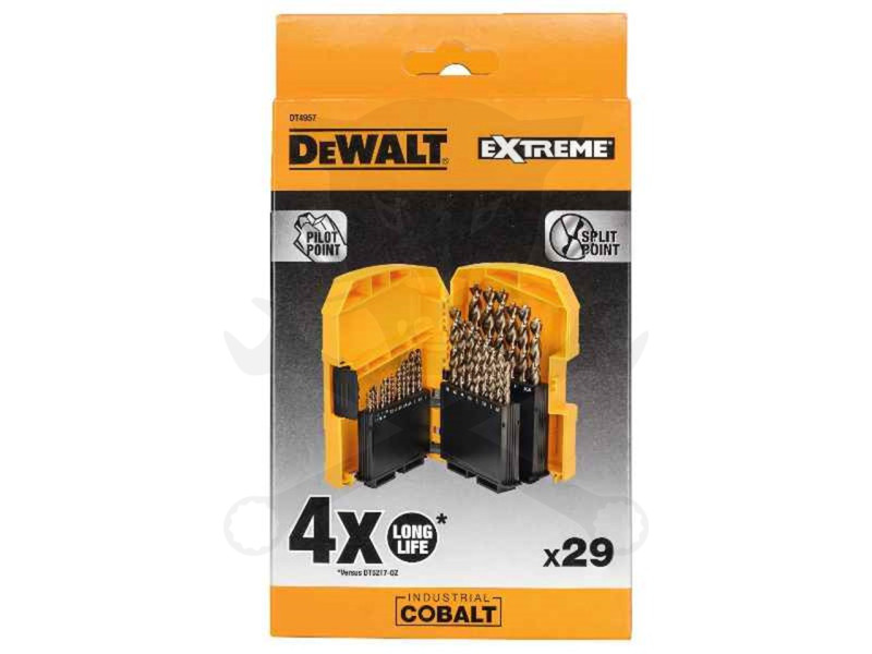 Csigafúró készlet HSS-E Co8 29 db-os 1.0-13.0 mm + előfúrók - DeWalt