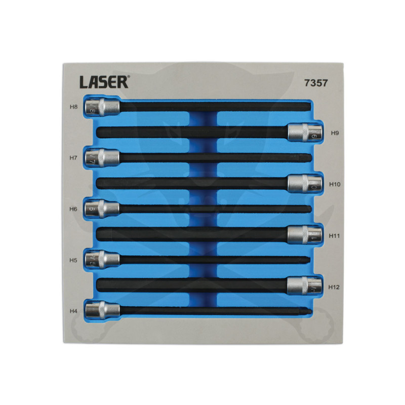 Rátűzőkulcs 9 db-os készlet 3/8" Imbusz 4-12 mm  extra hosszú 200 mm