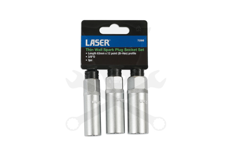 Gyertyakulcs készlet 14-16-18 mm Vékonyfalú 3/8"