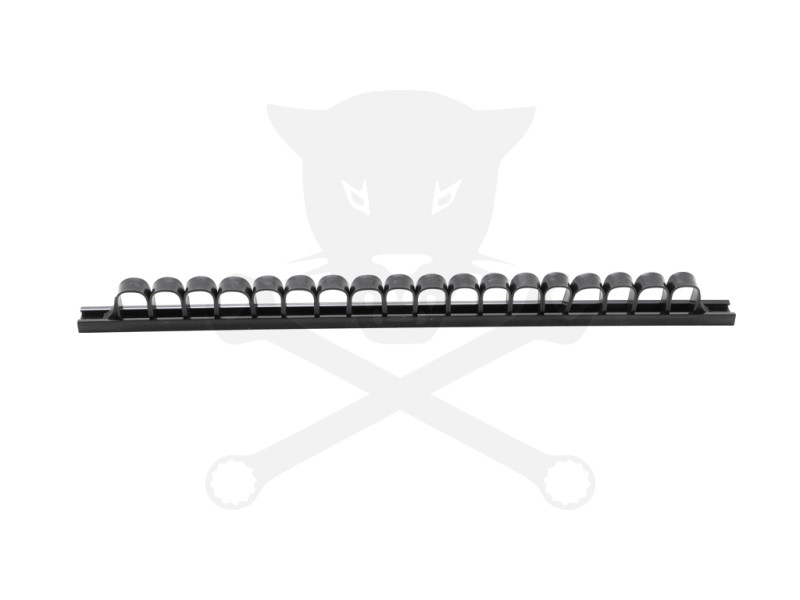 Szerszámtartó 500 mm - csavarhúzókhoz - műanyag - 18 füles