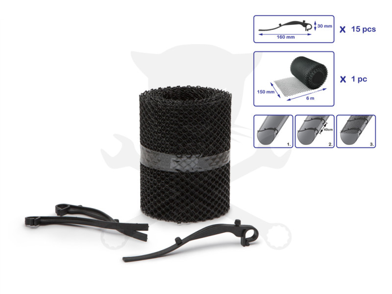 Ereszcsatorna lombfogó háló 6 m x 15 cm