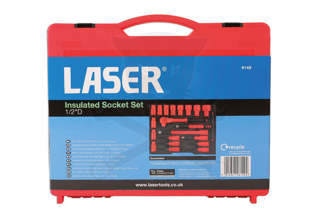 Dugókulcs készlet VDE 1000 V Szigetelt/Hibrid szerszám készlet1/2" 20 db-os