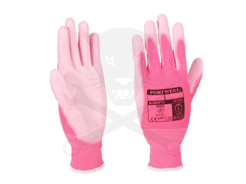 Kesztyű Buck pink - rózsaszín PW poliuretán tenyér 06-os XS