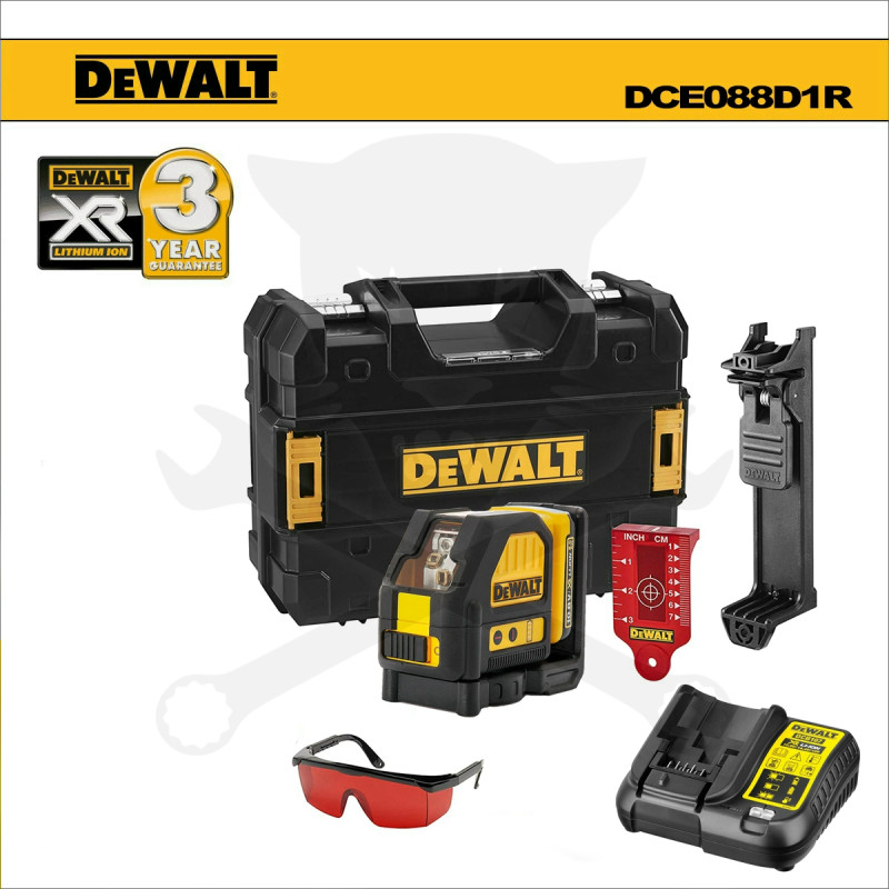 Szintezőlézer, keresztlézer PIROS 12V IP65 önbeálló - DeWalt