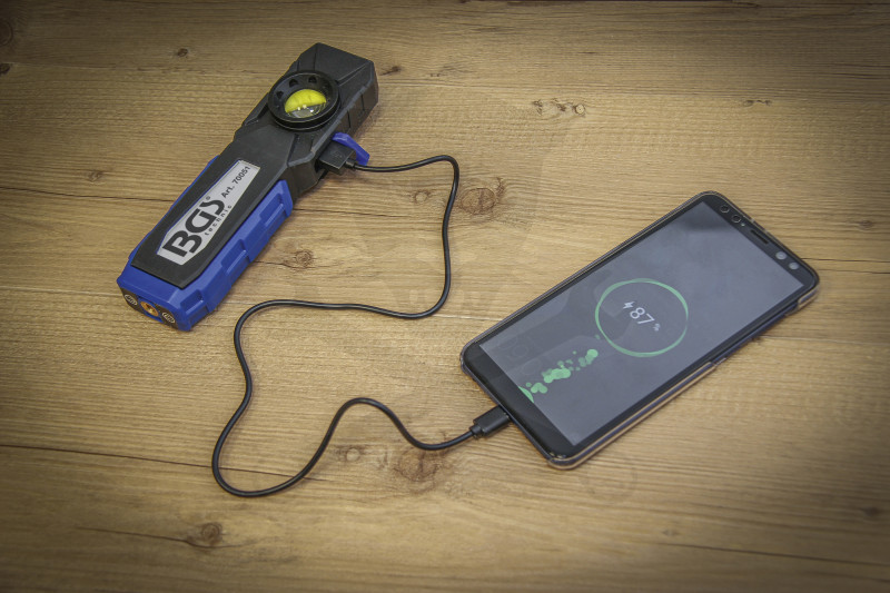 Szerelőlámpa LED 01 COB + 1 ledes dönthető akkus 10W szerelőlámpa -BGS