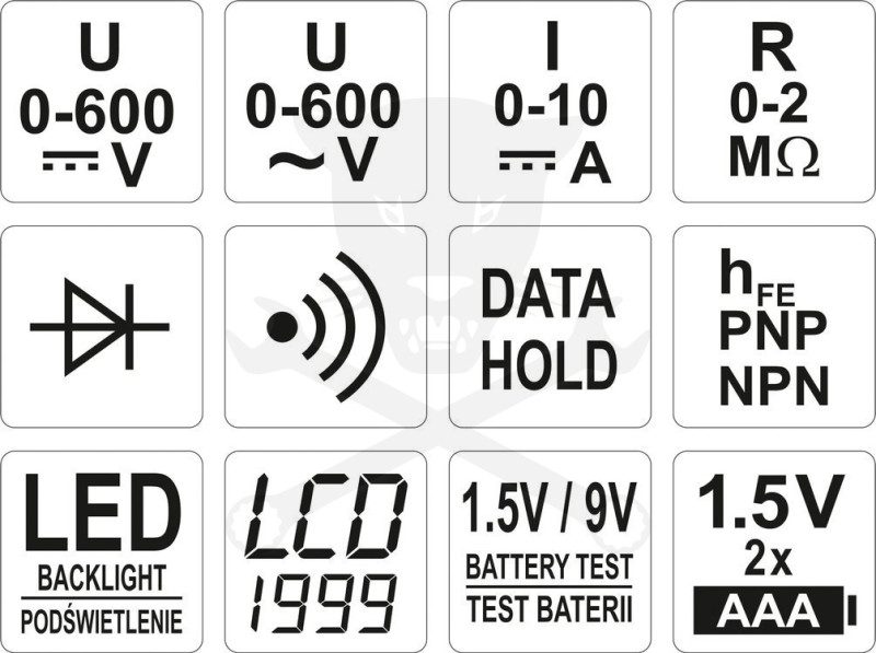 Multiméter, digitális DC 600 / AC 600V