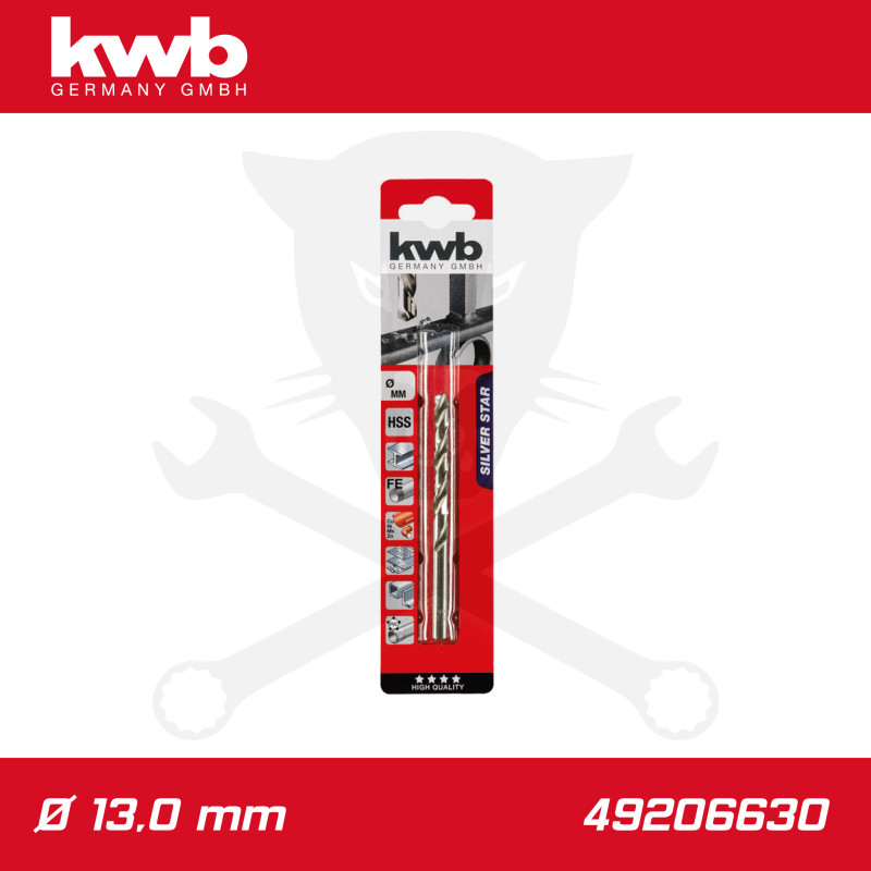 Csigafúró 13,0 mm HSS-G DIN 338 Silver Star, profi - KWB