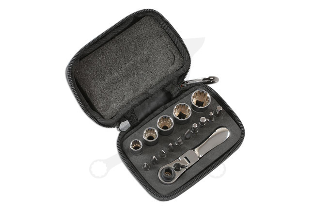 Dugókulcs készlet Gear Lock - Alldrive 1/4" 16 db-os készlet - Laser