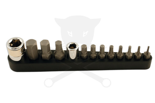 Bit készlet 13 db-os imbusz + bit 1/4"-3/8" befogó - Laser