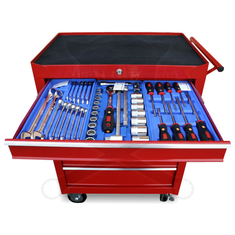 Szerszámos kocsi felszerelt  1. 47 db-os