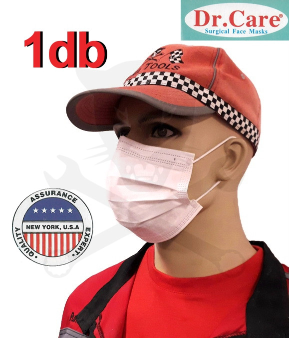 Arcmaszk - EÜ - orvosi szájmaszk  3 rétegű -1 db - Dr.Care - USA - RAKTÁRON !!!