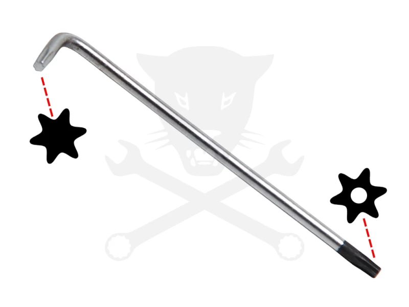 Torxkulcs "L" alakú extra hosszú T10 torx-lyukas torx - BGS