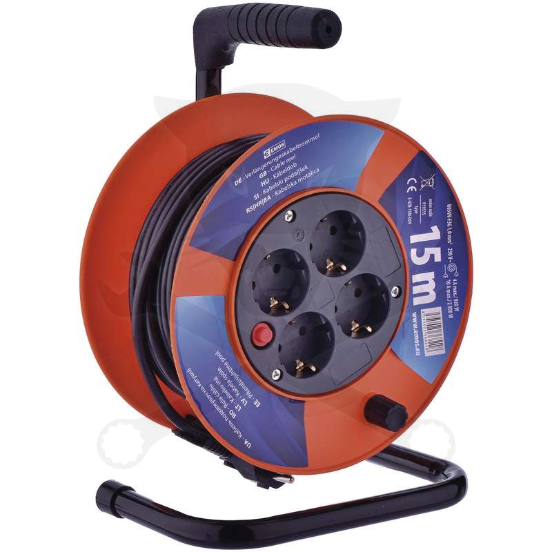 Kábeldob 15 m - IP20 kábel 3 x 1.0 mm2 - 2300W