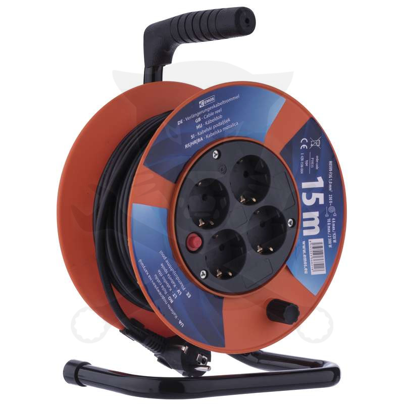 Kábeldob 15 m - IP20 kábel 3 x 1.0 mm2 - 2300W