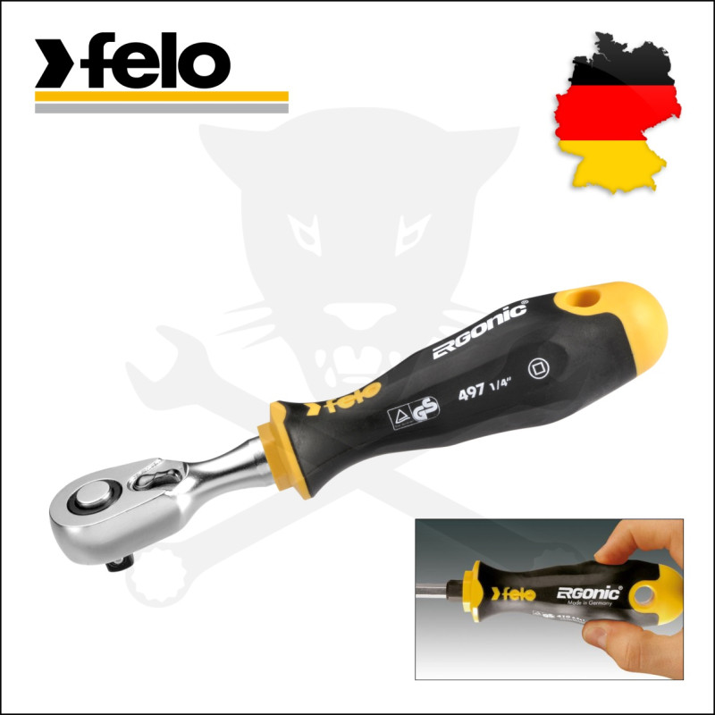 Racsnis hajtószár 1/4" 72 fogas ipari - Felo Ergonic