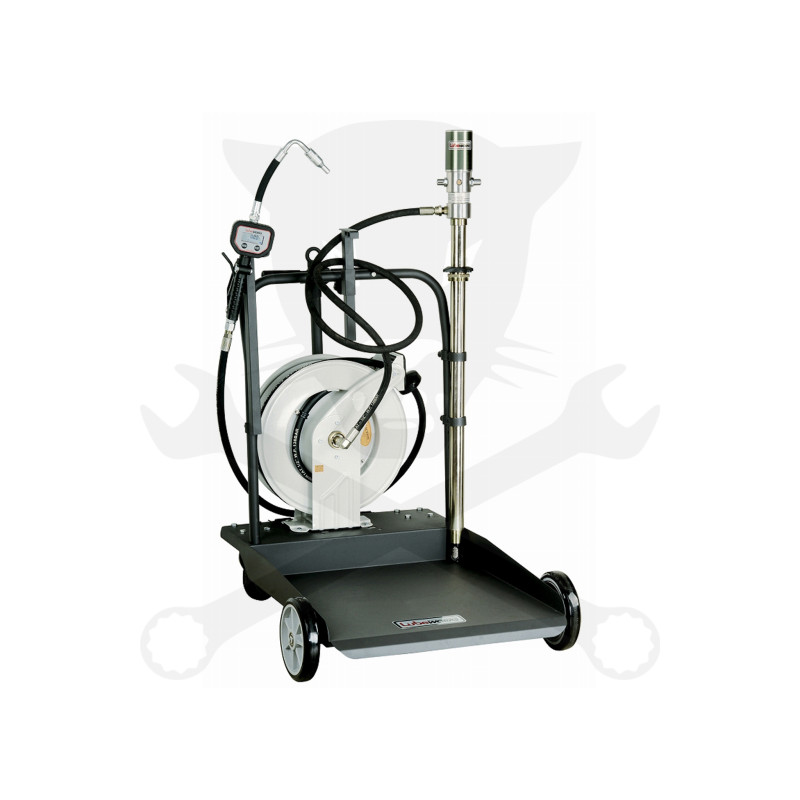 Mobil olajfeltöltő levegős dig. órával kompletten 200 liter+csévélődob