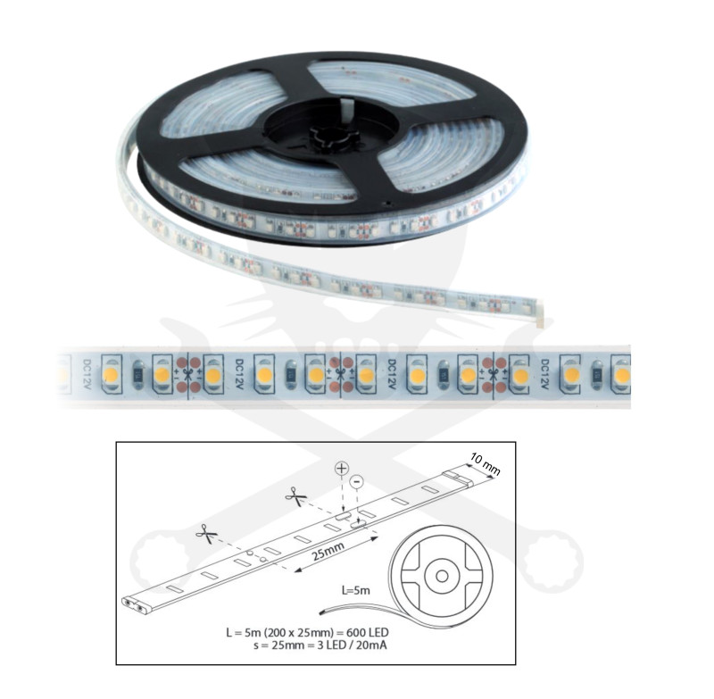 Szalag LED 3528 kültéri 120 db/m - 3000K - ELMARK