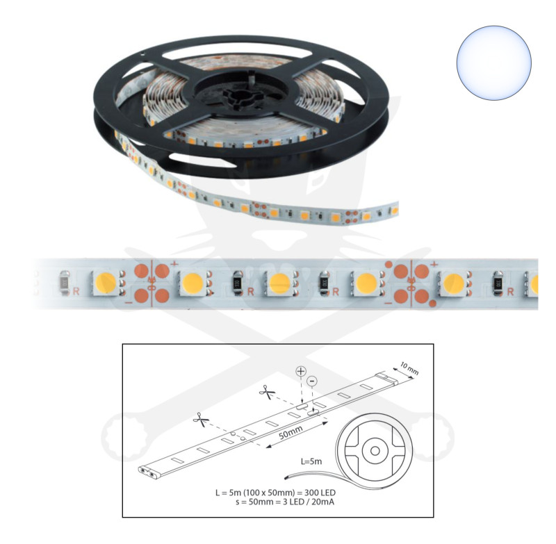 Szalag LED 5050 beltéri 60 db/m - 6500K - ELMARK
