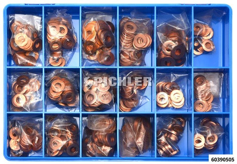 Porlasztó (injektor) réztömítés "tűzkarika" alátét készlet 450 db-os CRD