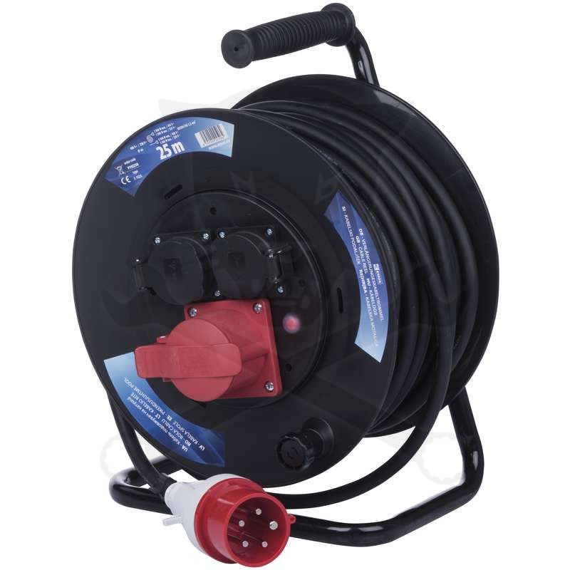 Kábeldob 25 m - IP44 gumi kábel 5 x 1.5 mm2 3 fázis