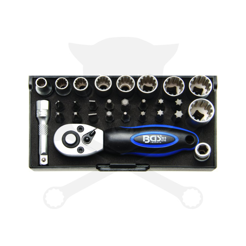 Dugókulcs készlet Gear Lock - Alldrive 1/4" 28 db-os készlet