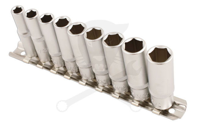 Dugókulcs - crowafej készlet 1/4" 6 lap hosszú COLOS  9 db-os