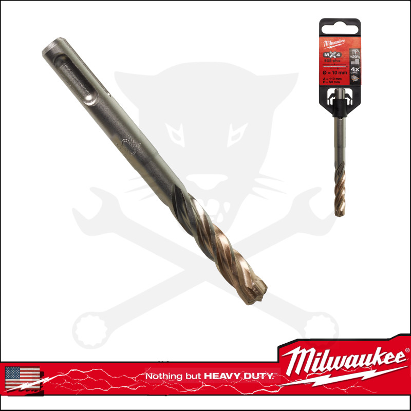 Kőzetfúró 10 x 115 mm - négyélű  SDS-Plus - MX4 Milwaukee